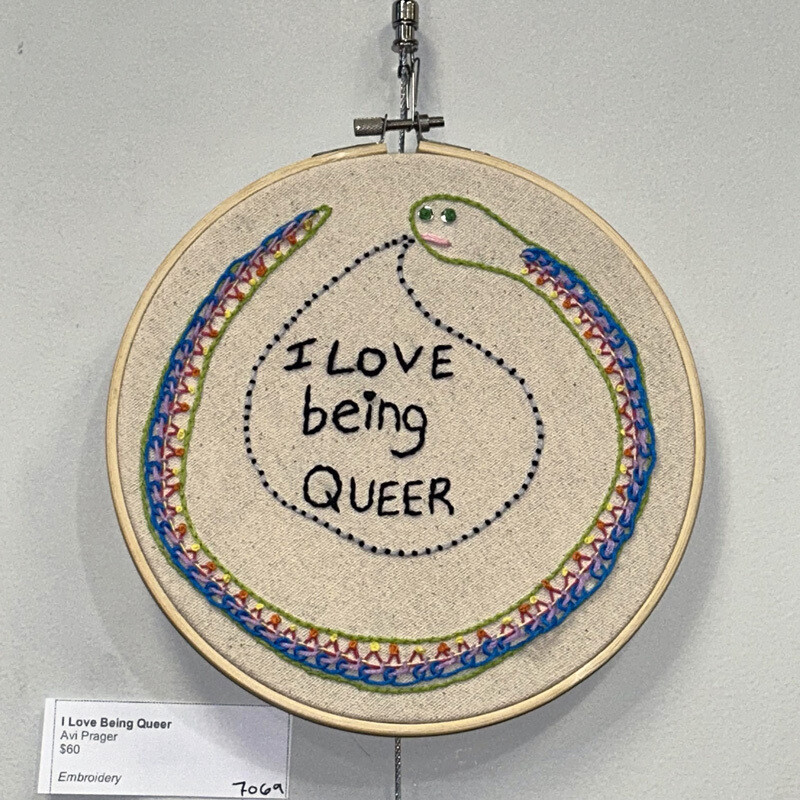 I Love Being Queer - Embroidery by Avi Prager