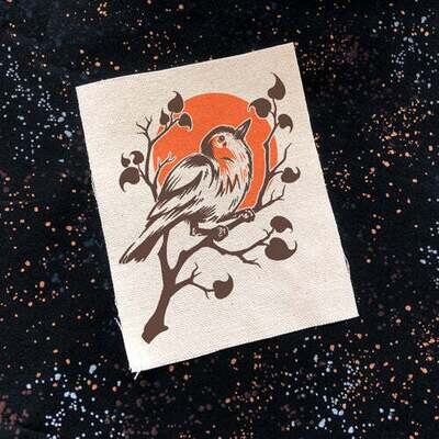 Robin on Branch - Patch by Print Ritual