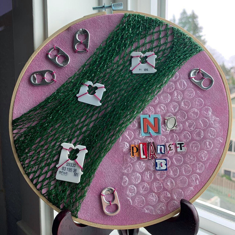 No Planet B - Embroidery by Carlie Parrish