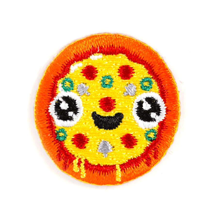 Pizza Face - Embroidered Sticker Patch by These Are Things