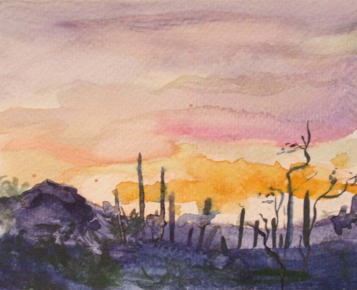 Tucson Sunset 2 - Postcard by Danielle Mapes