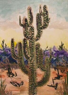 Golden Saguaro - Postcard by Danielle Mapes