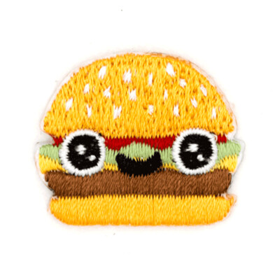 Burger Face - Embroidered Sticker Patch by These Are Things