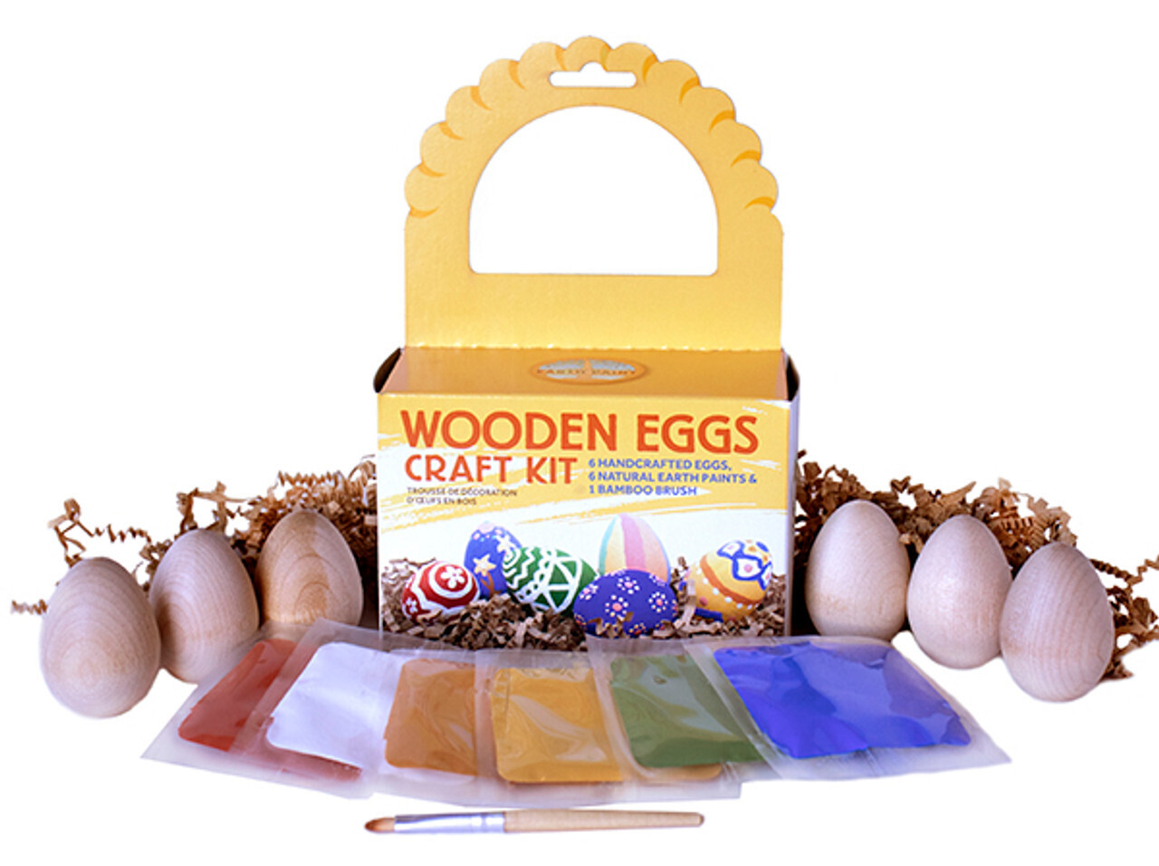 Natural Earth Paint Wooden Egg Craft Kit