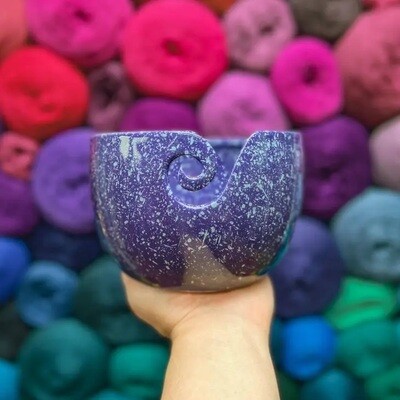 Darn Good Yarn Purple Speckled Ceramic Yarn Bowl