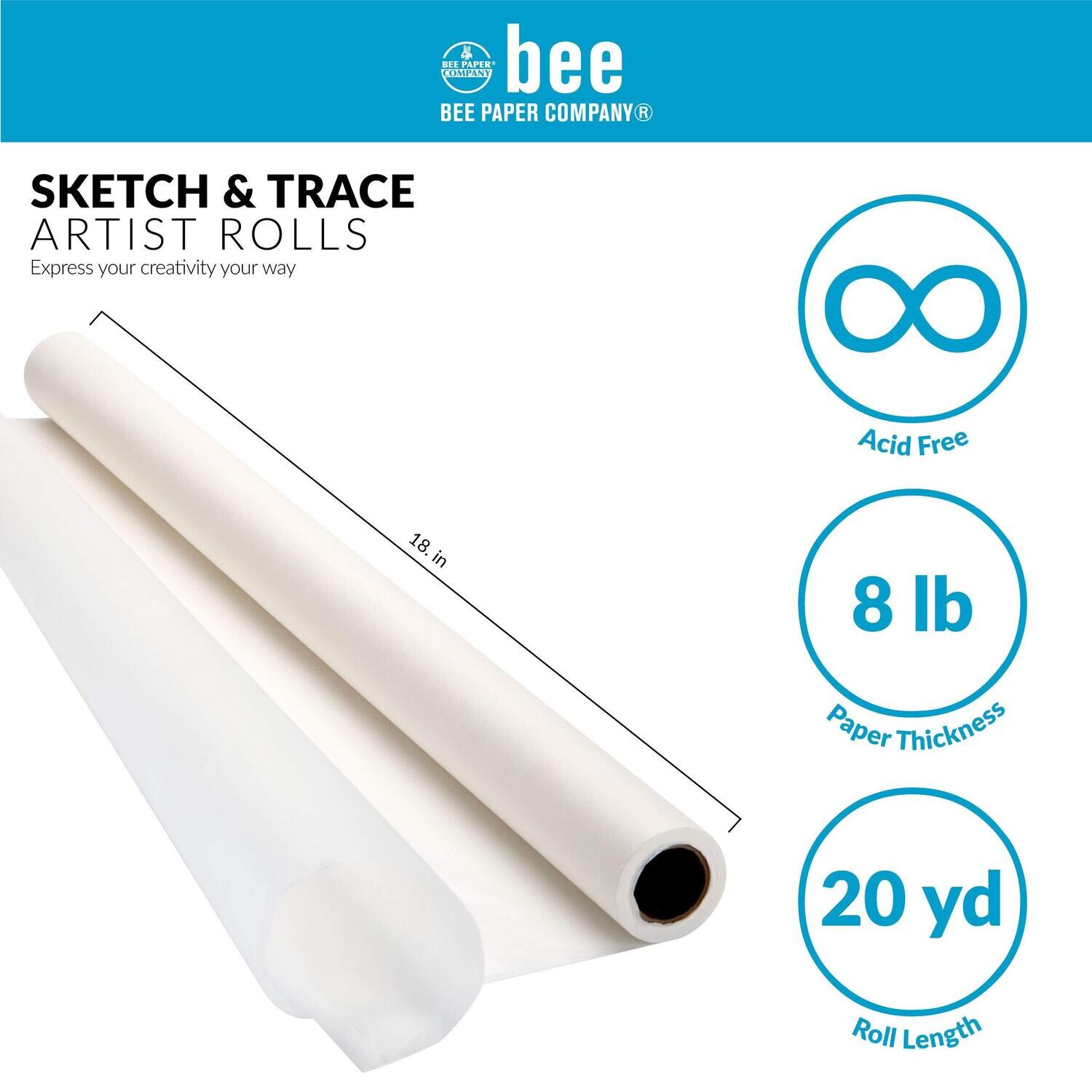 Bee Paper Company White Sketch & Trace Paper Roll