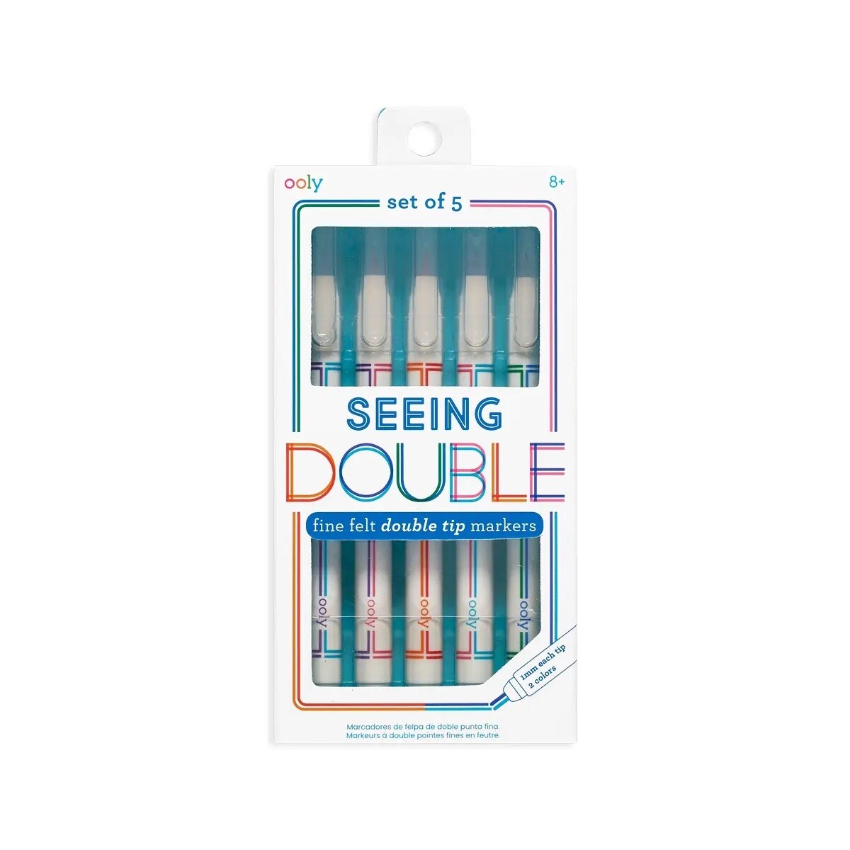 Ooly Seeing Double Fine Felt Tip Markers - 5pc Set