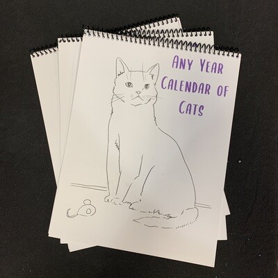 Push/Pull Press - Any Year Calendar of Cats