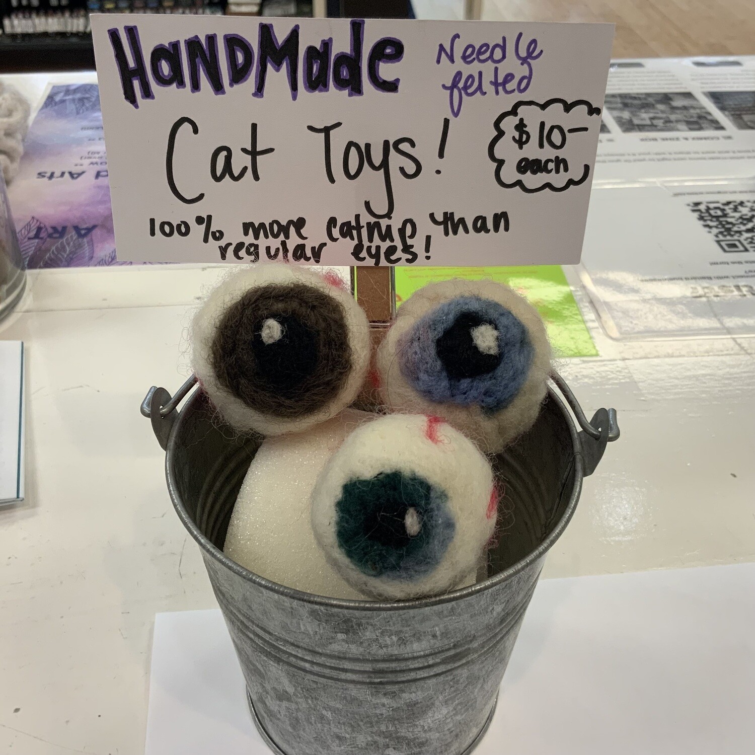 Eye Smell Catnip - Needlefelted Cat Toys by Maxx Follis-Goodkind