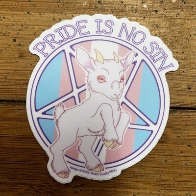 Pride Is No Sin (Trans Pride) - Sticker by Kelly Dean Verity