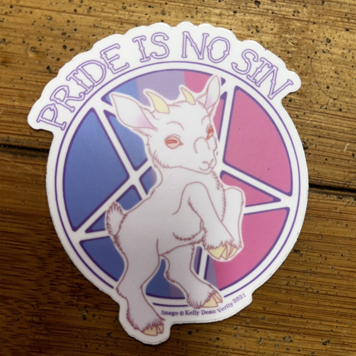 Pride Is No Sin (Bi Pride) - Sticker by Kelly Dean Verity