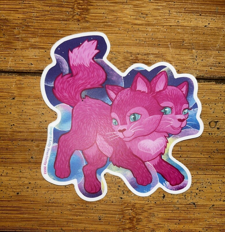 Bubble Kitty - Sticker by Kelly Dean Verity