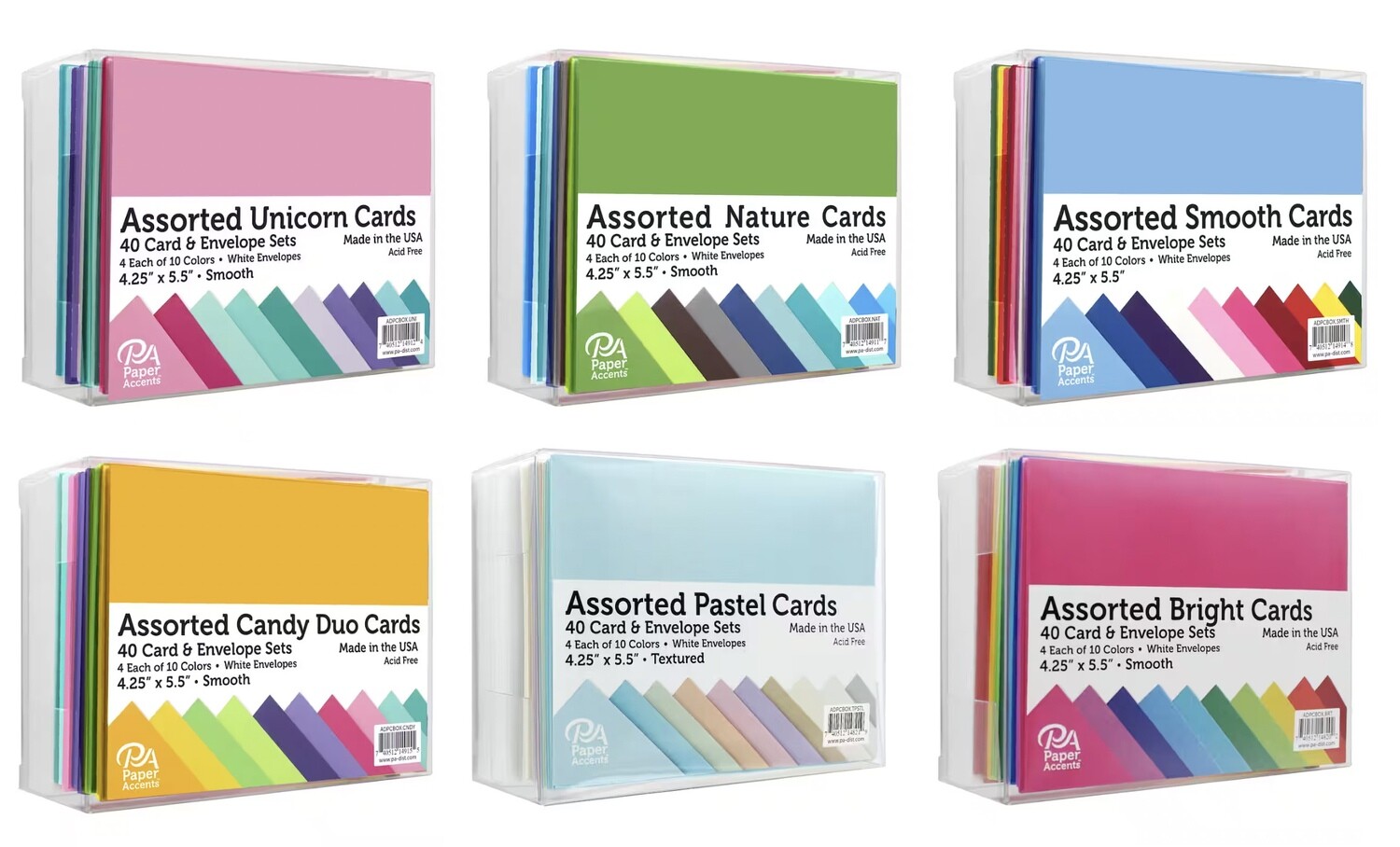 Paper Accents card & envelope sets, 4.25" x 5.5", 40 pc. Assorted colors