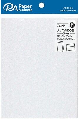 Paper Accents - Glitter Cards with Envelopes (12pc)