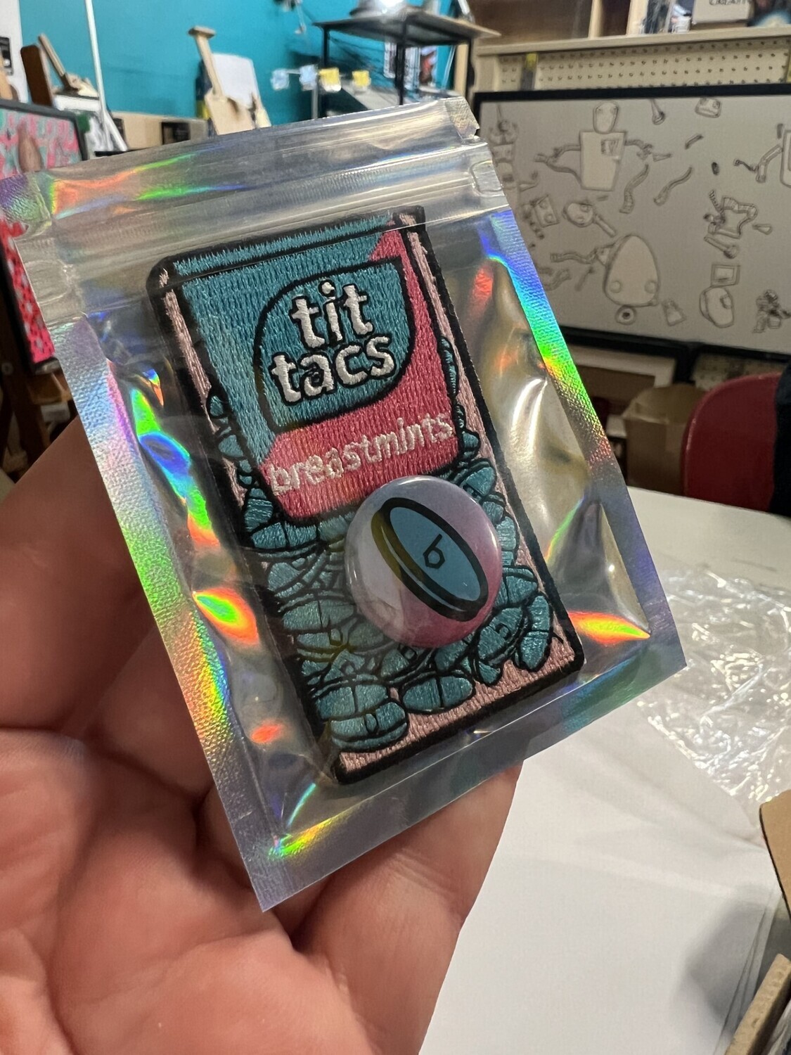 Tit Tacs - Patch + Button by Natalie McGuillotine