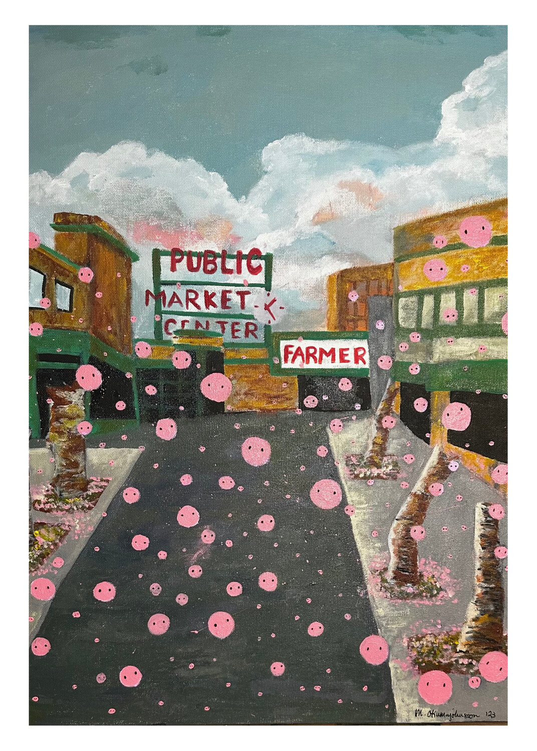 Sakura Displaced - Giclee Print by Marie Okuma Johnston