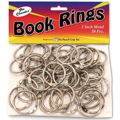 The Pencil Grip Book Rings, 50 piece pack