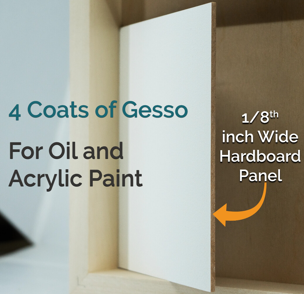 Trekell Gesso Primed Panel - 1/8" Hardboard for Painting