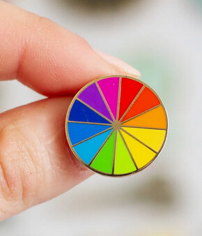 The Gray Muse Mini Rainbow Color Wheel Enamel Pin