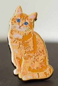The Gray Muse Orange Cat Enamel Pin