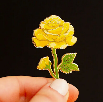 The Gray Muse Yellow Rose Enamel Pin