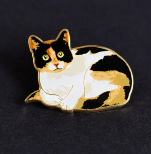 The Gray Muse Calico Cat Enamel Pin