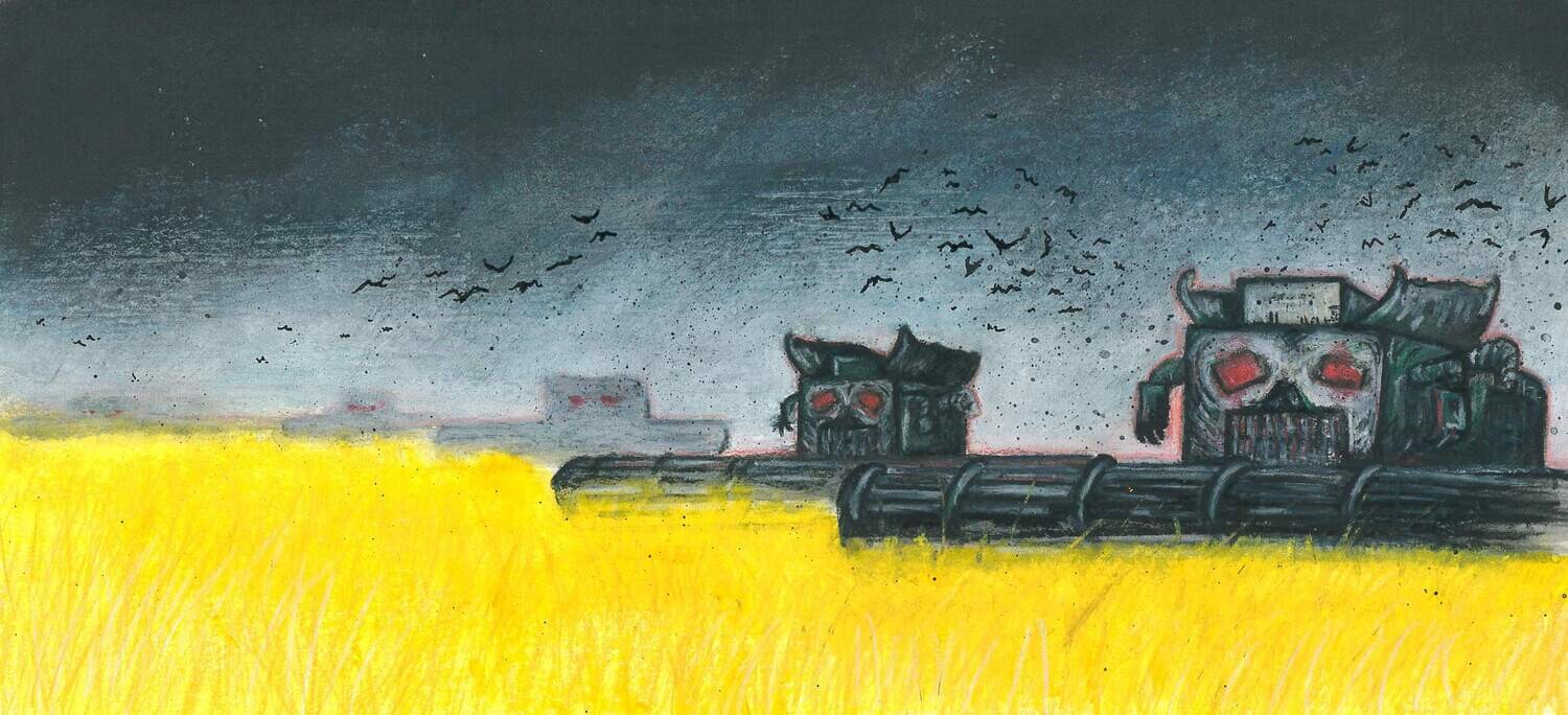 Wheat Field with Crows - Original by Aaron Morgan