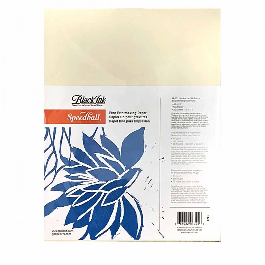 Speedball Fine Printmaking Paper, Unbleached Mulberry Block Printing