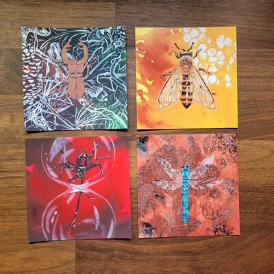 Insect Postcards (Set of 4) by RJ