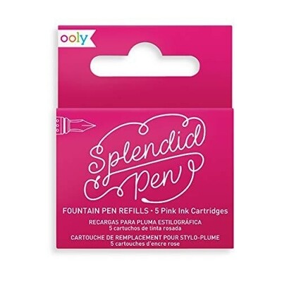 Ooly 132-079 Splendid Fountain Pen Ink Refills, Pink
