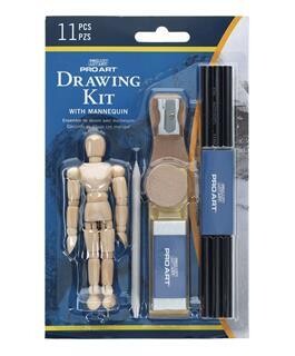 Pro Art Drawing Kit with Mannequin - 11pcs