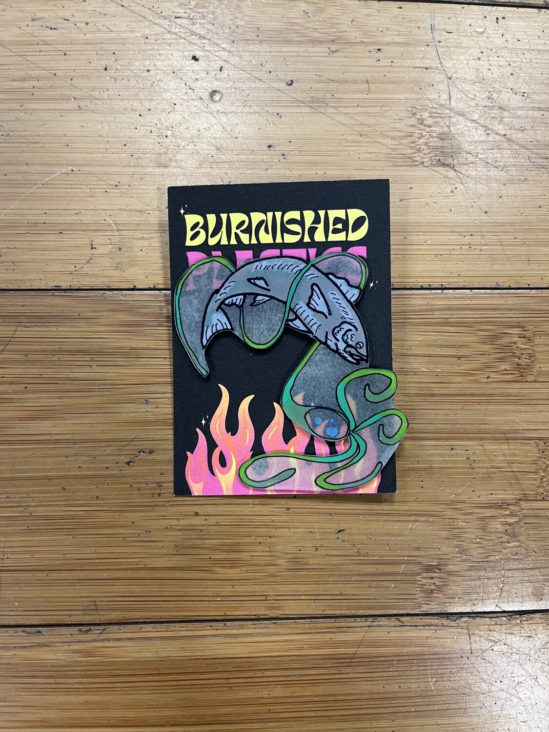 BURNISHED PLASTICS: Shrink Art Pin by Kaiju Cabal - All Kelped Up