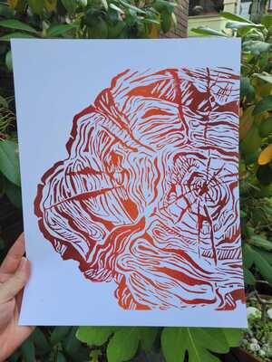 Tree Ring - Block Print by RJ Jordan