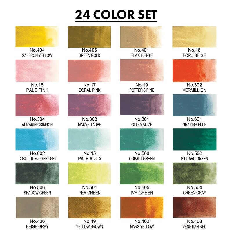 Kuretake Gansai Tambi Watercolors 24 Color Set