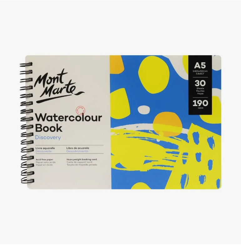 Mont Marte Watercolor Book Discovery - A5, 30 sheets, 190gsm