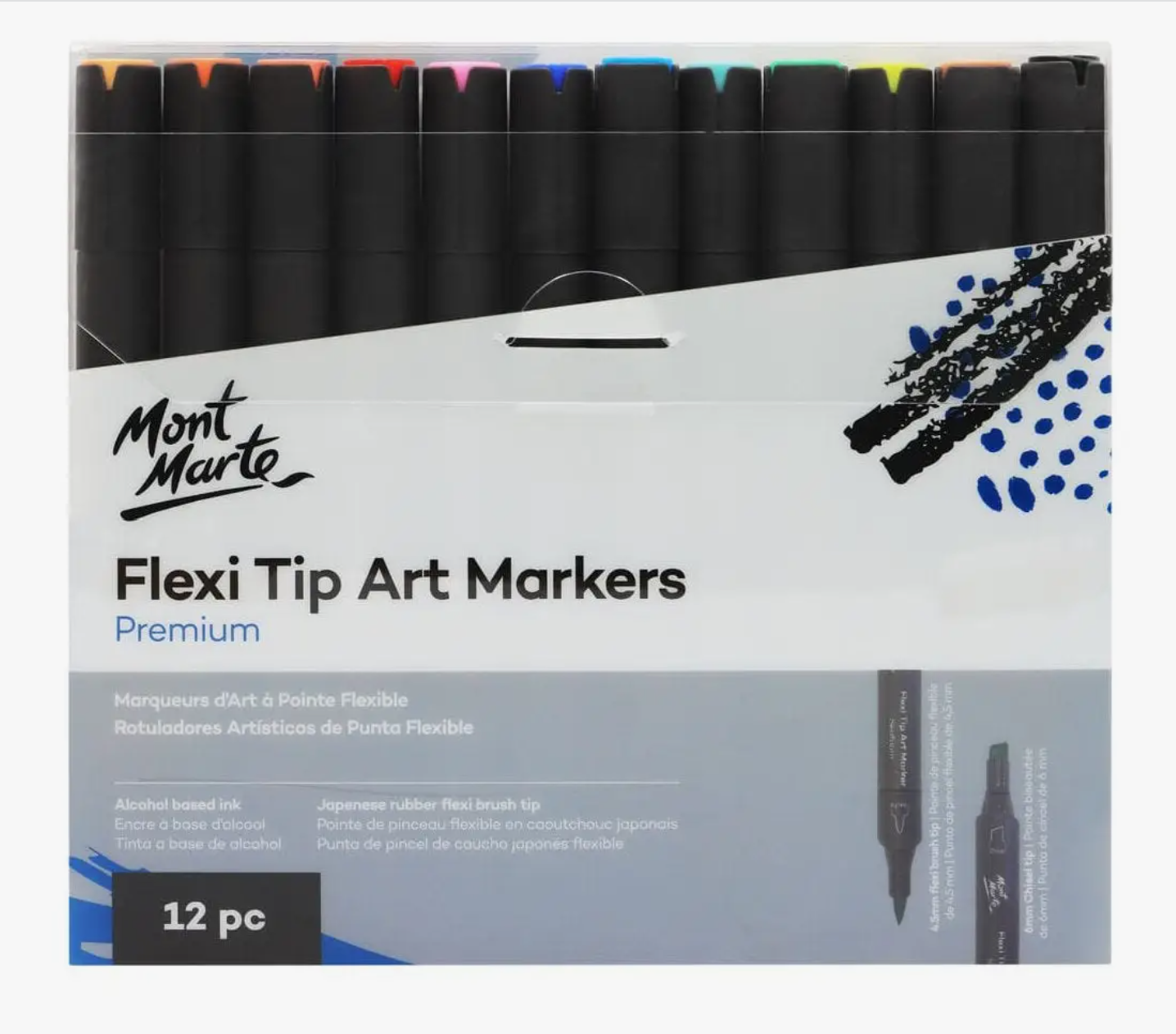 Mont Marte Flexi Tip Premium Art Markers 12pc