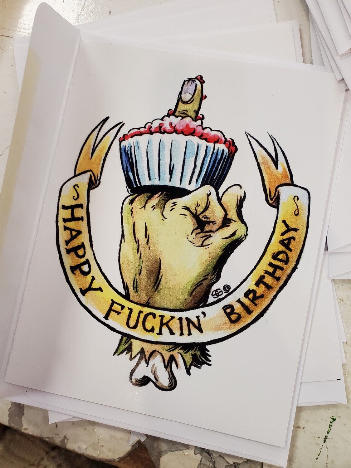 Happy Fuckin' Birthday - Blank Card by Seth Goodkind