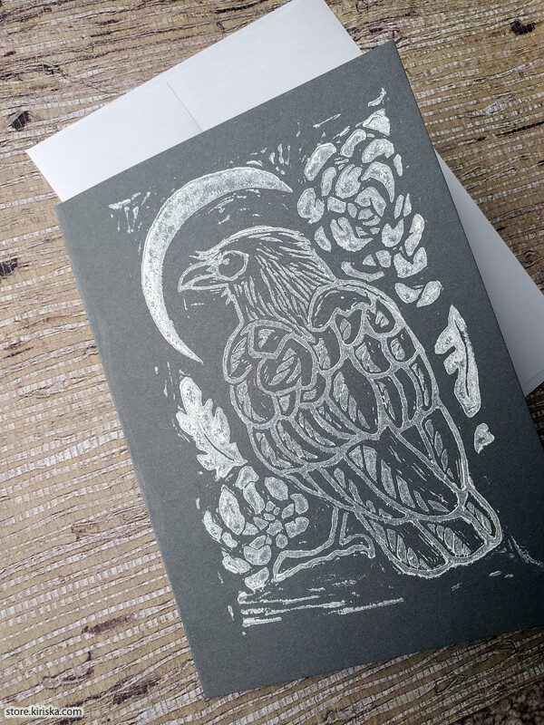 Crow Block - Greeting Card by KIRISKA