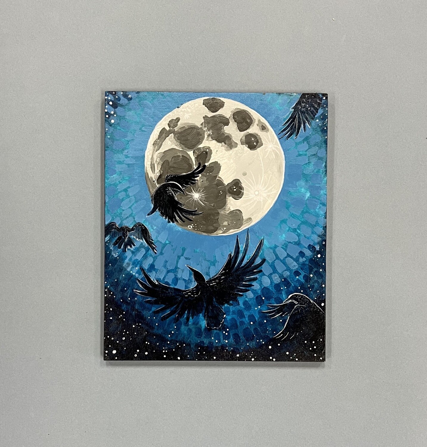 Lunar Crows Original Art by Flora Oakenthorn