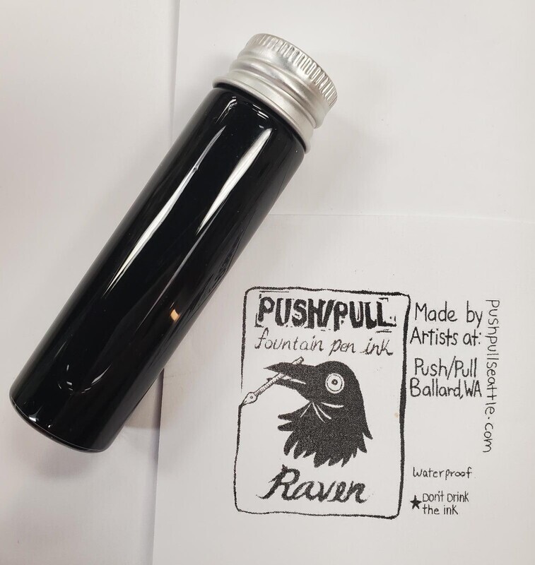 Push/Pull Fountain Pen Ink - Raven Black - 20mL