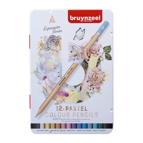 Bruynzeel Expression Pastel Colour Pencil 12PC Tin Set