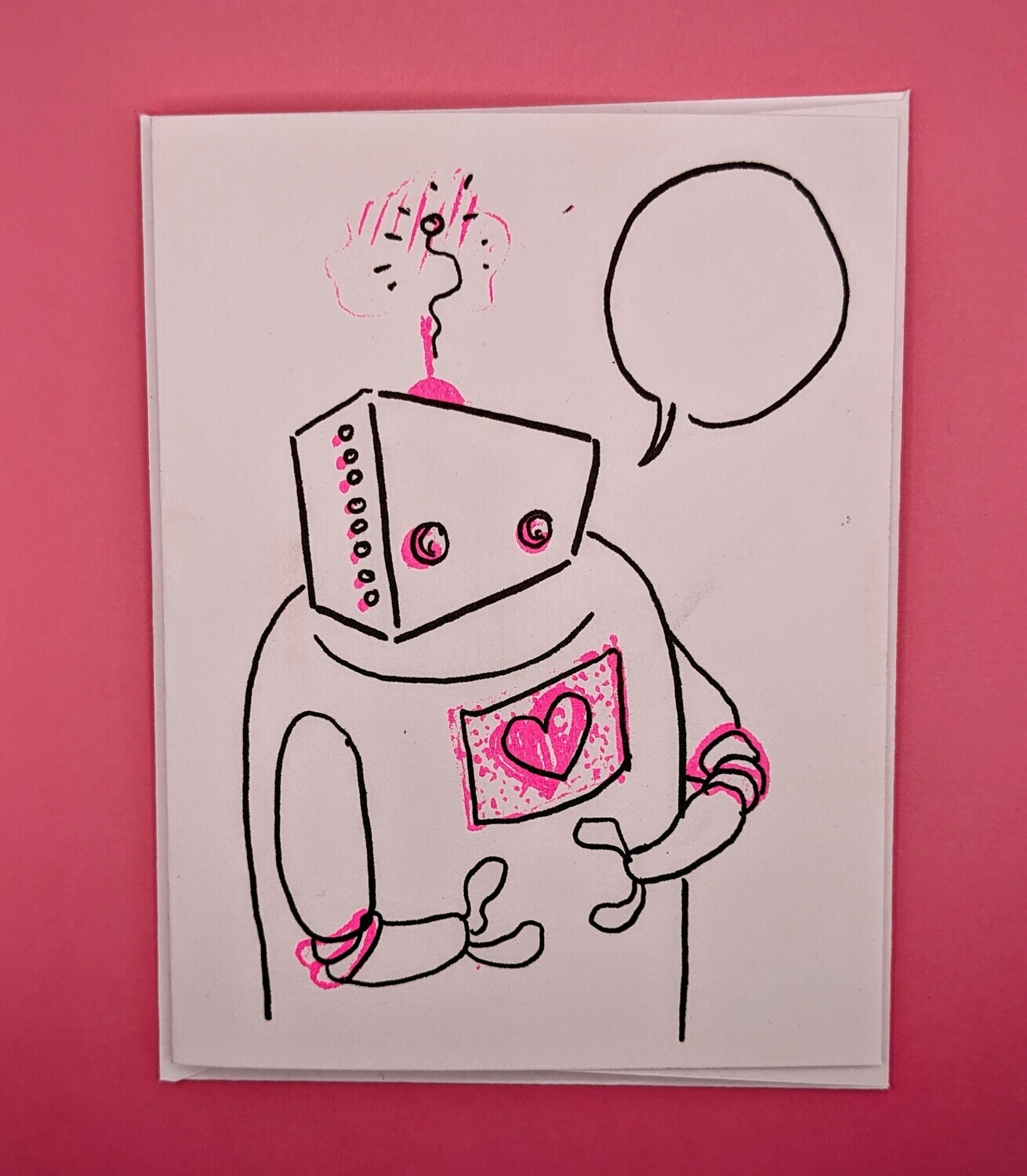 Robot Love Blank Greeting Card by Push/Pull Press