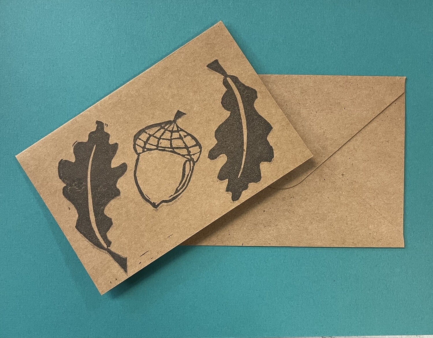 Oak Leaf & Acorn - Holly-Daze Greeting Card by Kaiju Cabal
