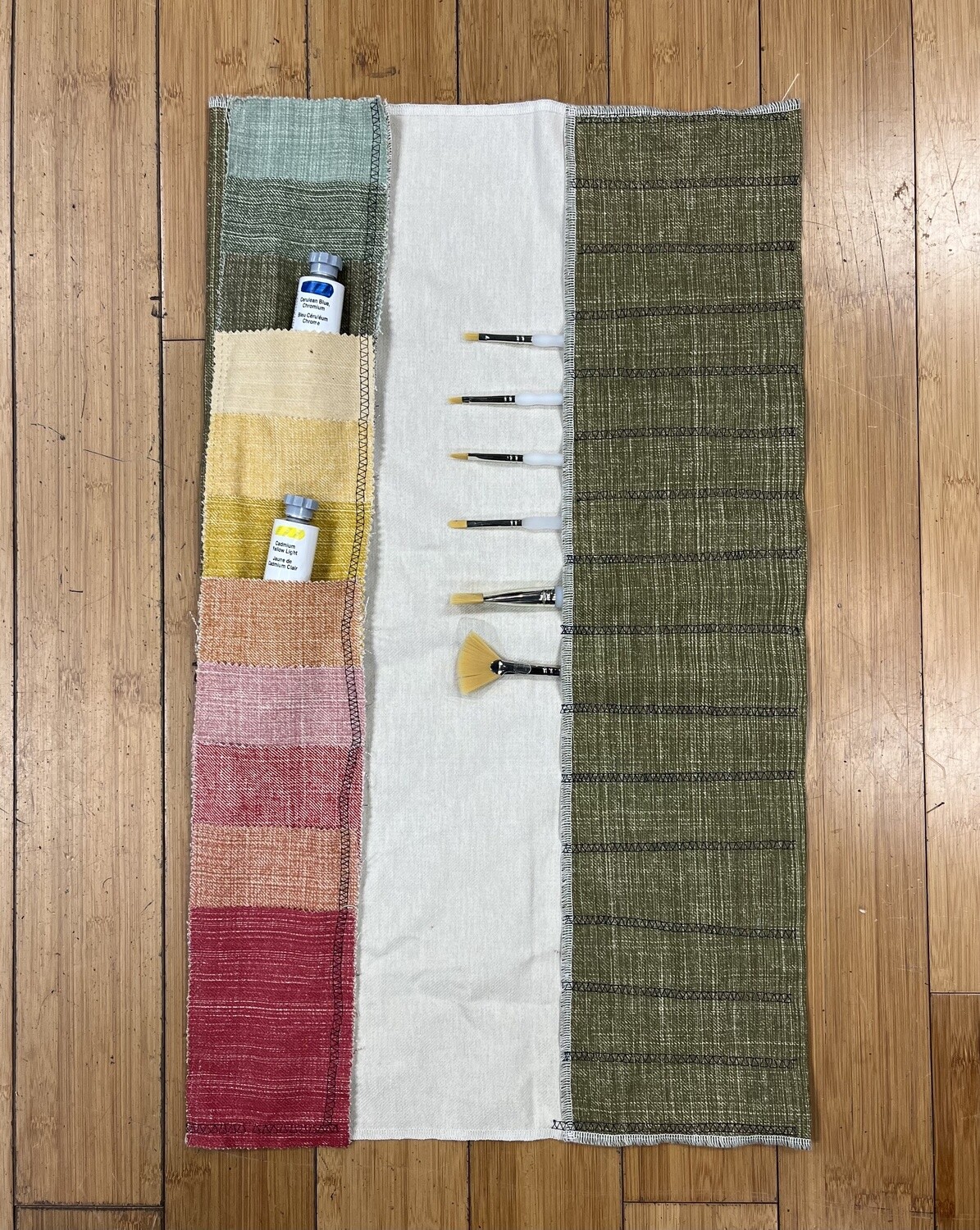 Hand-sewn Brush Roll with Pockets by Push/Pull