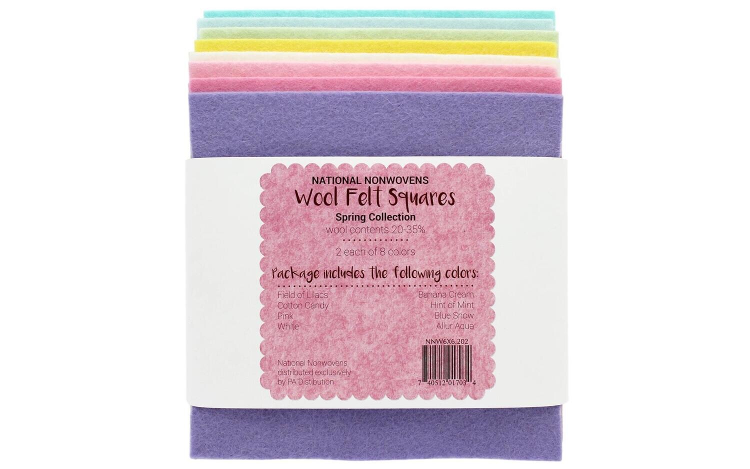 National Nonwovens Wool Felt Squares Spring Colors