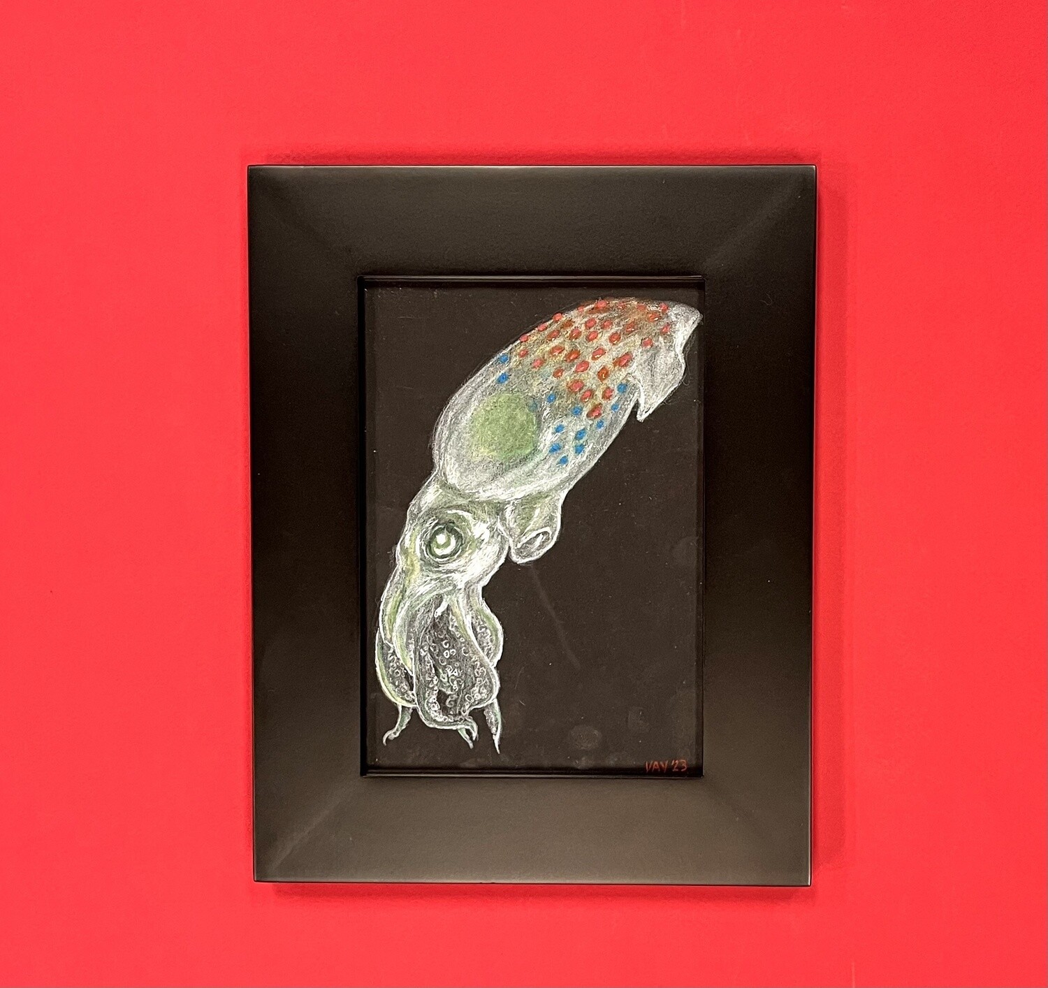 Bioluminescent Squid, Original Art by Vladimir Verano