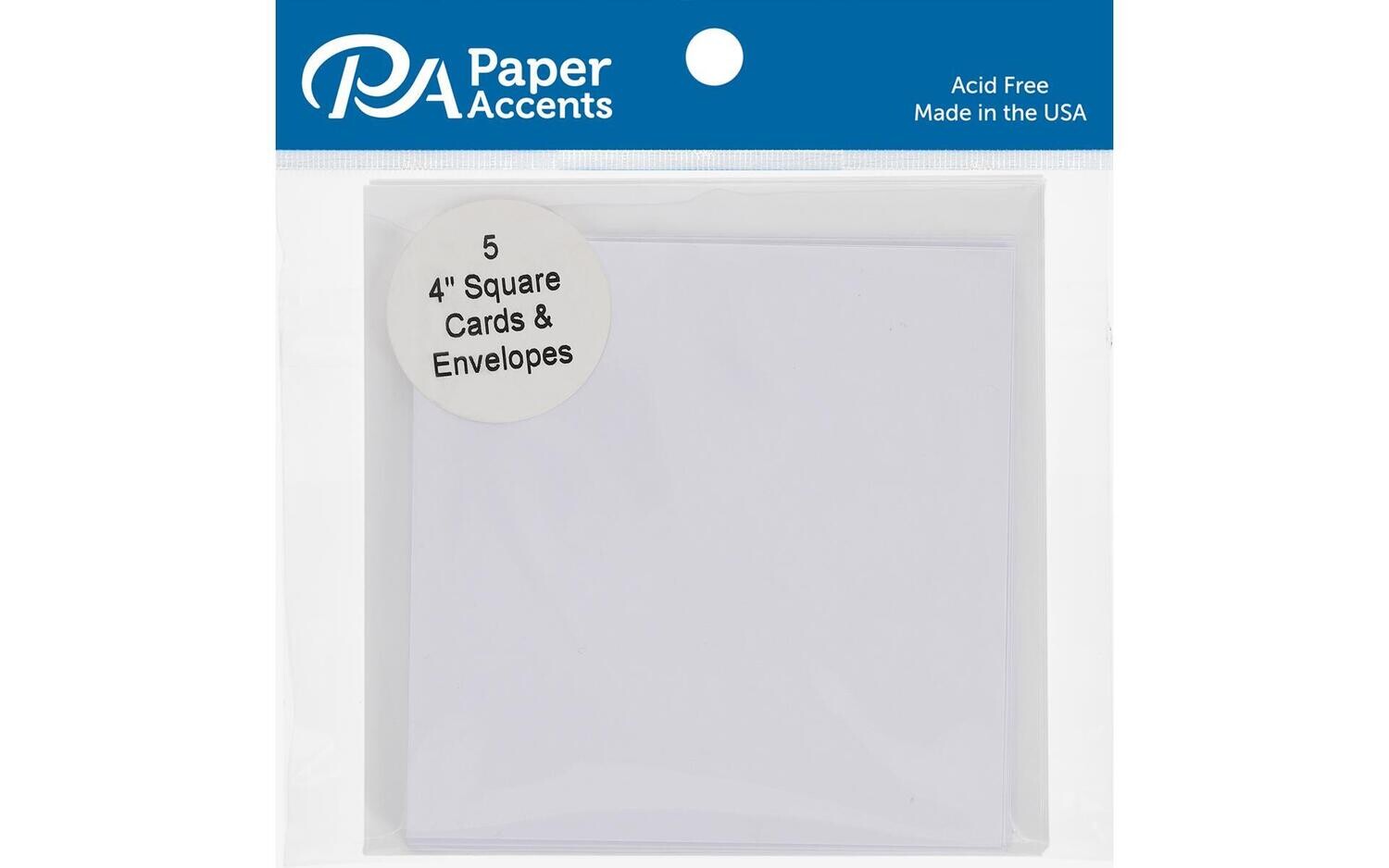 Paper Accents Card and Envelope Sets 4"x4" White