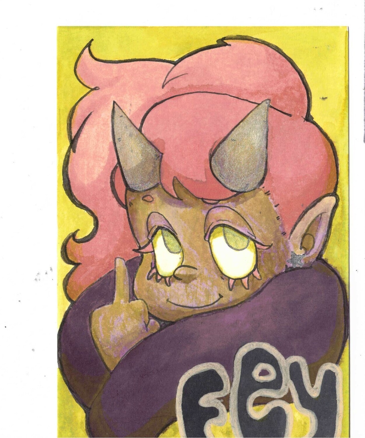Fey Devil Girl, Original art by Kaylyn Chileen