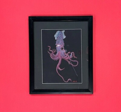 Strawberry Squid, Original Art by Vladimir Verano