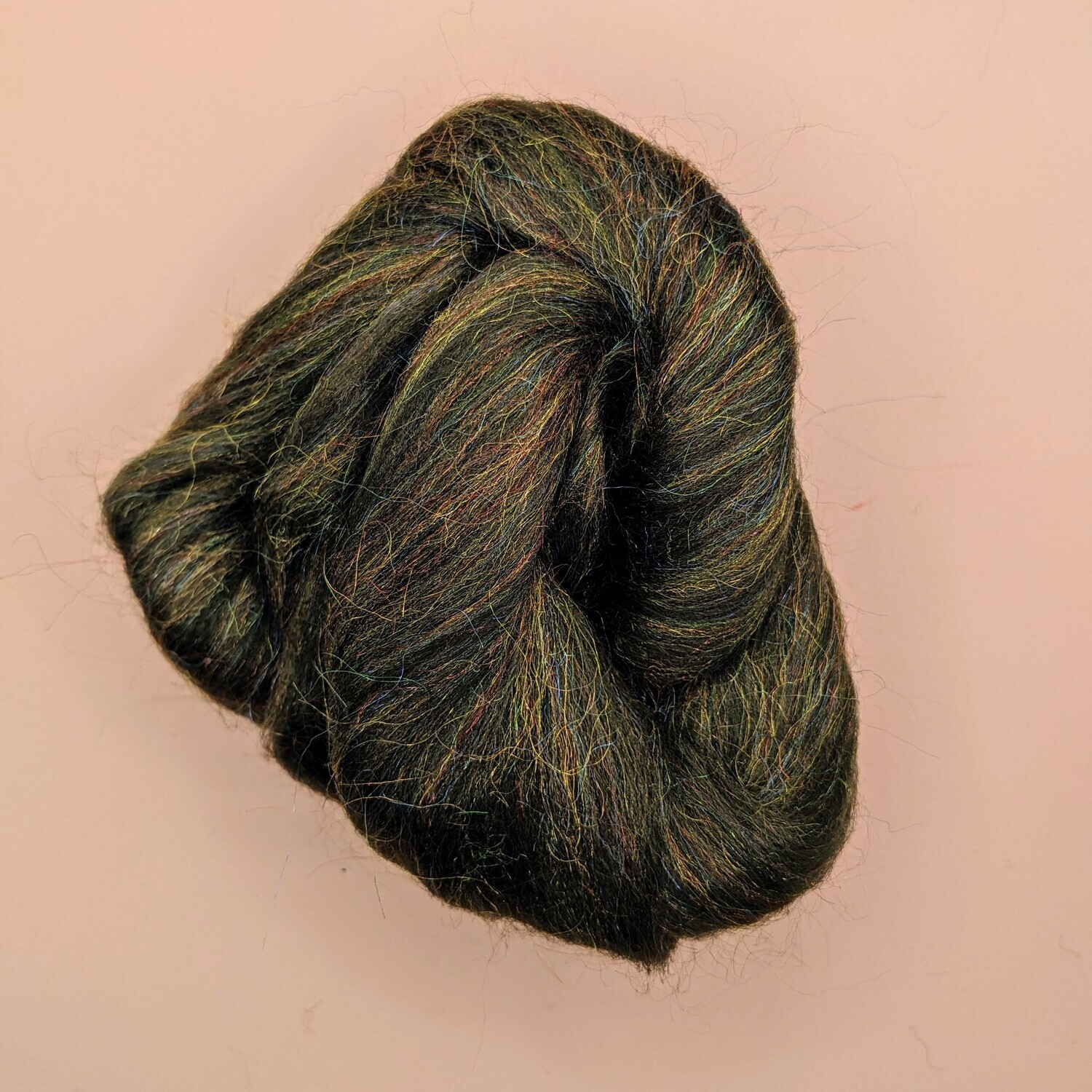 Moss - Glitzy Collection Roving Wool and Nylon